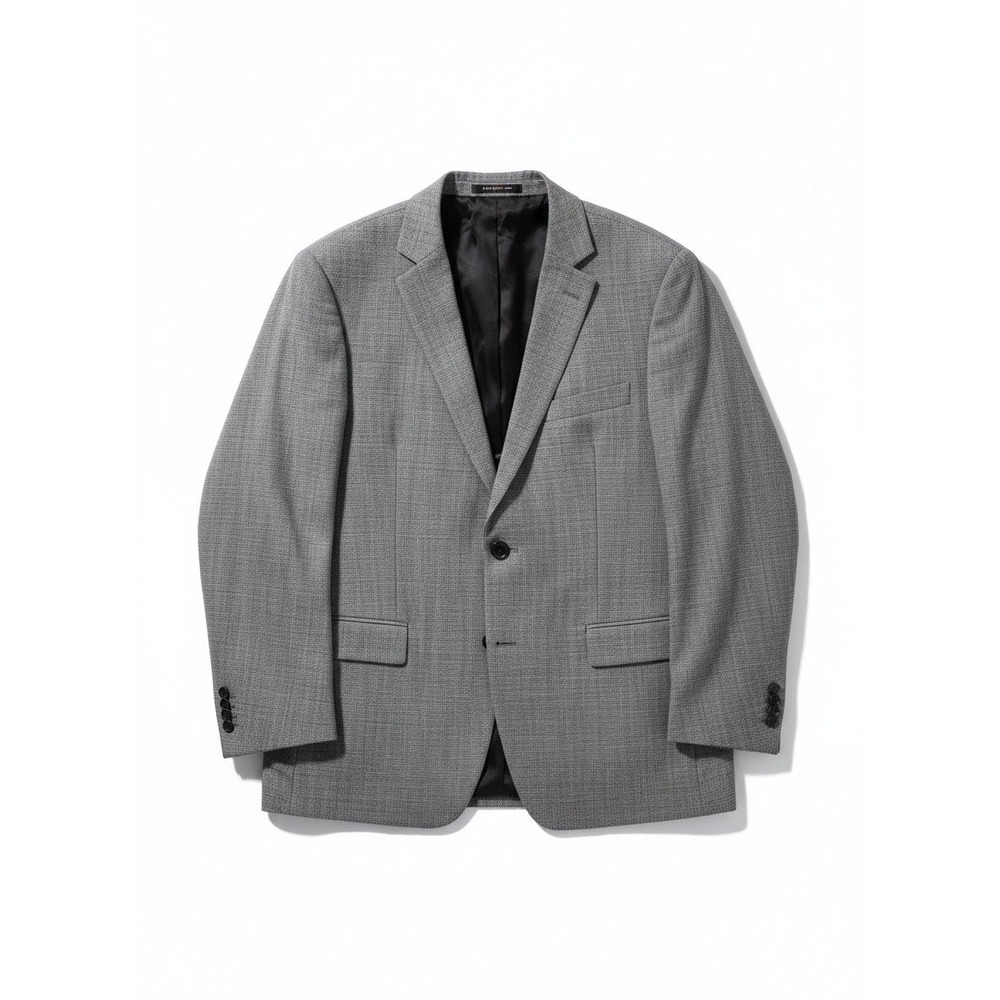 Perry Ellis Portfolio Grey Black Micro Houndstooth Two Button Blazer, Men's 42R